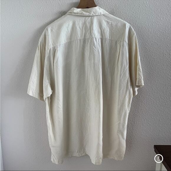 Tommy Bahama 100% Silk Neutral Embossed Light Print XL - Picture 2 of 5